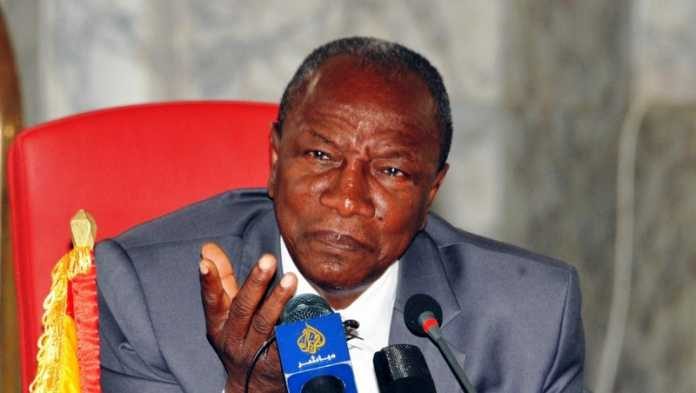 Le président guinéen Alpha Condé au palais présidentiel de Conakry, le 26 novembre 2014