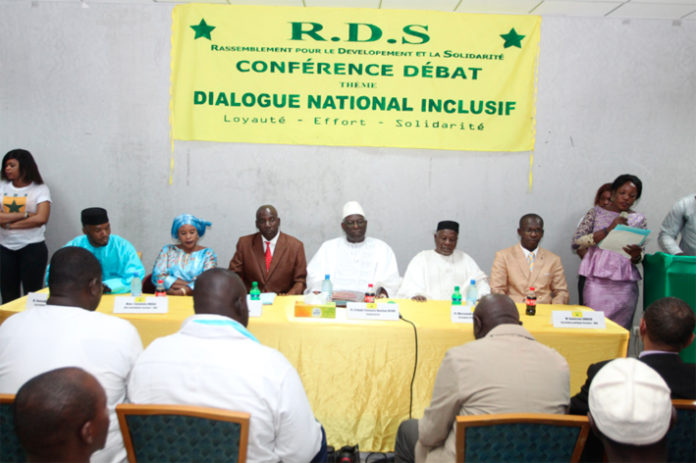 La conférence Débat du Rassemblement pour le développement et la solidarité (RDS) sur le dialogue national inclusif