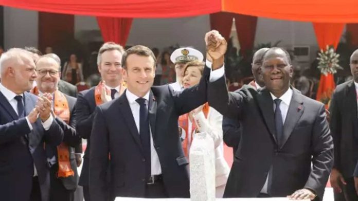 Emmanuel Macron et le président ivoirien Alassane Ouattara