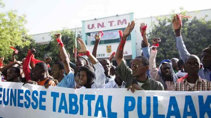 Manifestation à l'initiative de la Jeunesse Tabital Pulaaku à Bamako, le 15 mars 2018.